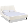 Sandy Wilson Home Aspen Upholstered Platform Bed Queen Cloud White
