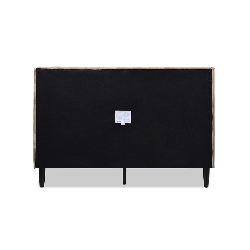 Sandy Wilson Home Aspen Upholstered Platform Bed Queen Mink Beige