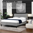 Aspen Vertical Tufted Headboard Platform Bed Set Queen Opal Grey Velvet