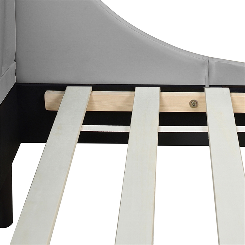 Aspen Vertical Tufted Headboard Platform Bed Set Queen Opal Grey Velvet