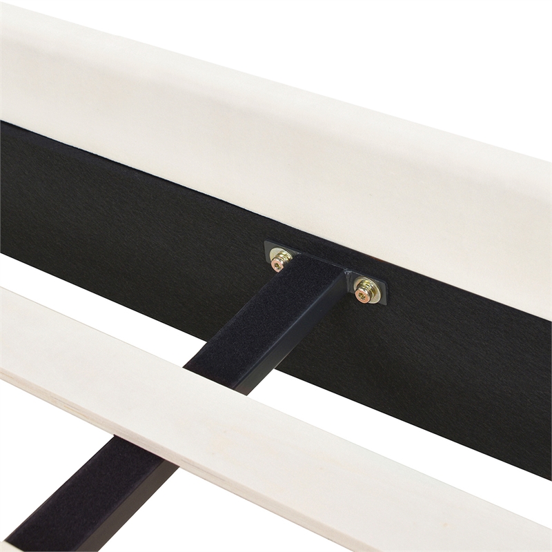 Aspen Vertical Tufted Headboard Platform Bed Set King Cloud White Velvet