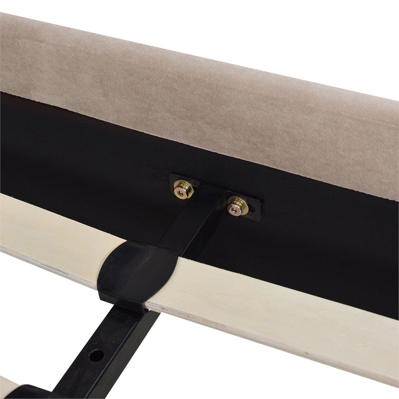 Aspen Vertical Tufted Headboard Platform Bed Set King Mink Beige