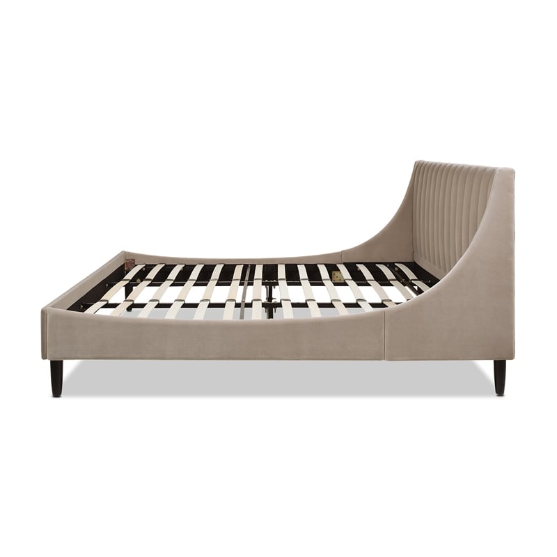 Aspen Vertical Tufted Headboard Platform Bed Set King Mink Beige