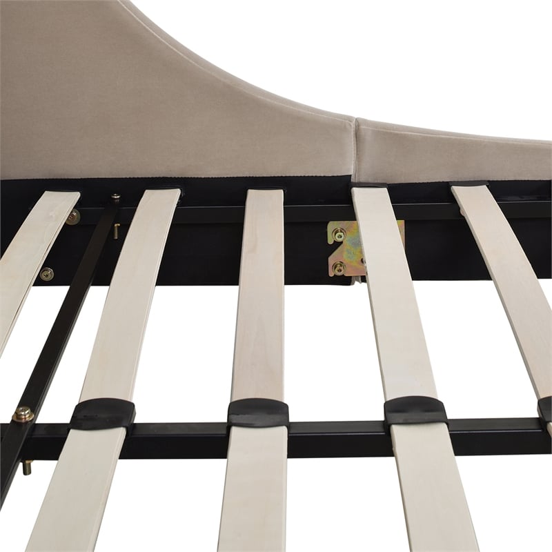 Aspen Vertical Tufted Headboard Platform Bed Set King Mink Beige