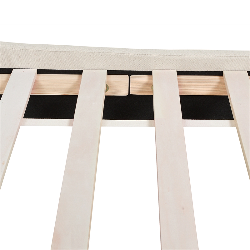 Aspen Vertical Tufted Headboard Platform Bed Set King Light Beige Linen