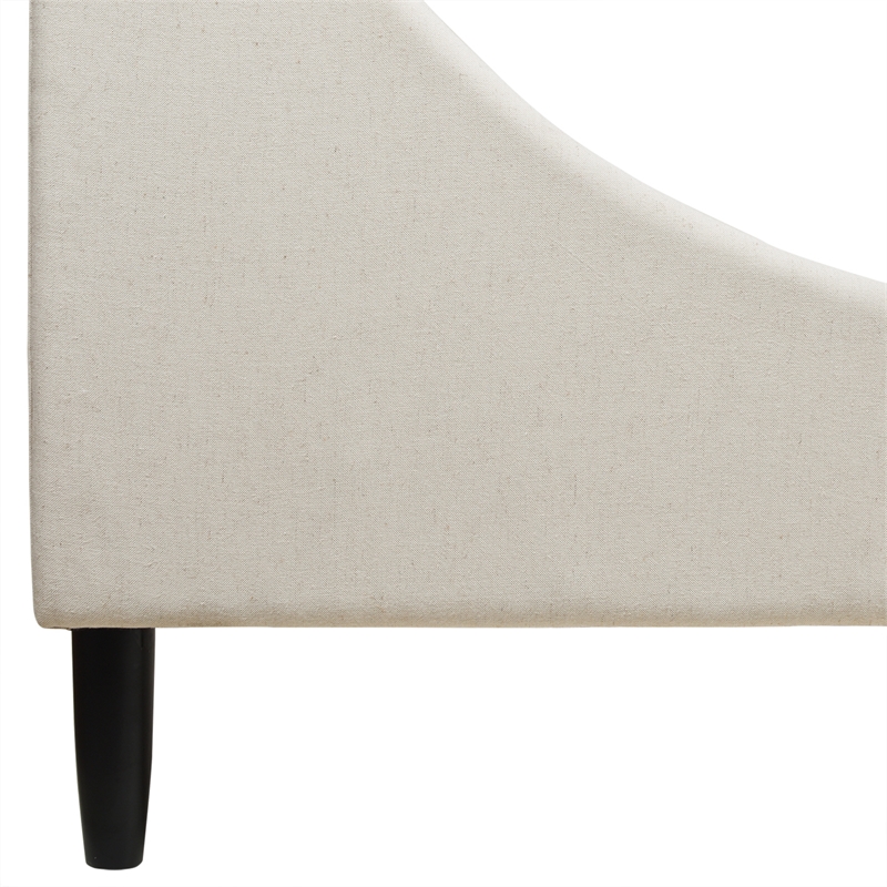 Aspen Vertical Tufted Headboard Platform Bed Set King Light Beige Linen