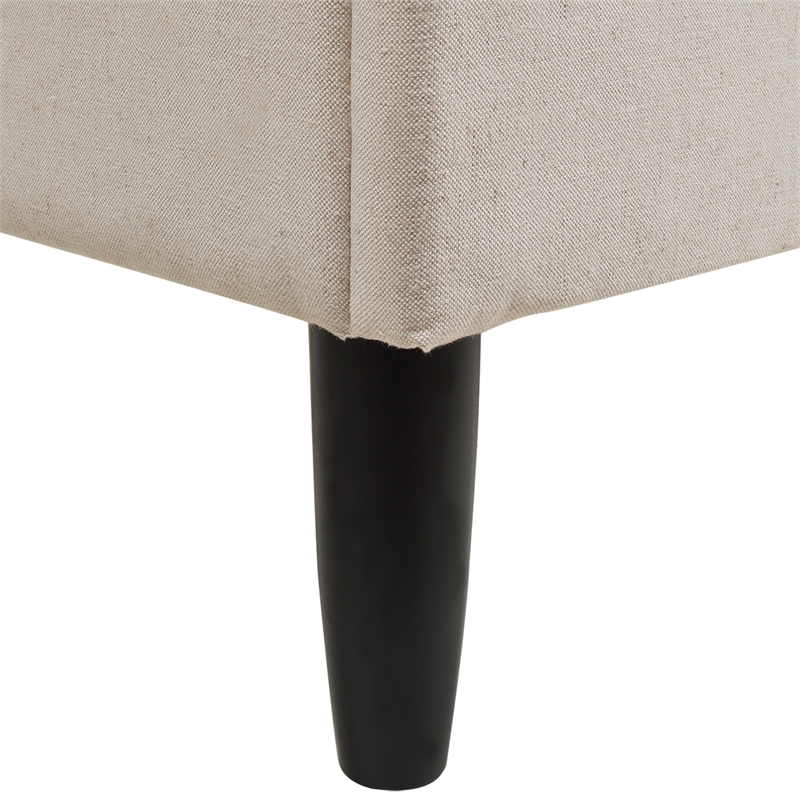 Aspen Vertical Tufted Headboard Platform Bed Set King Light Beige Linen