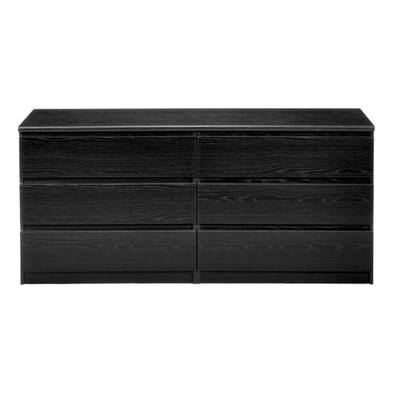 Cooper 6 Drawer Double Dresser in Black Woodgrain