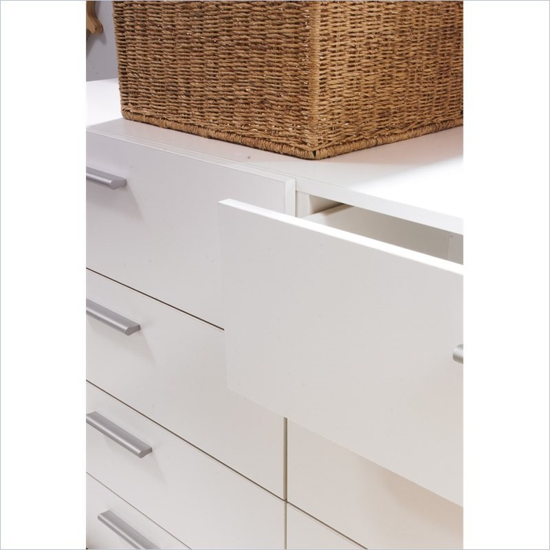 Cooper Contemporary 8 Drawer Double Dresser in White