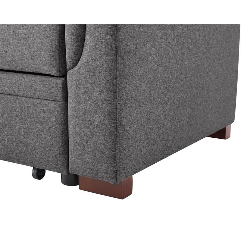 Cooper Gray Fabric Reversible Sleeper Sofa in Gray