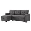 Cooper Gray Fabric Reversible Sleeper Sofa in Gray