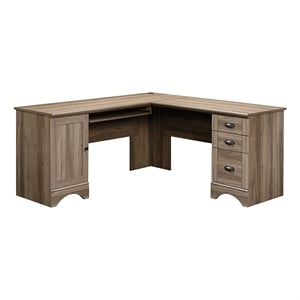 Cooper L-Shaped Contemporary Engineered Wood Computer Desk in Salt Oak