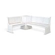 Cooper Bayside Farmhouse Wood Breakfast Nook Set in Marble White