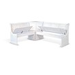 Cooper Bayside Farmhouse Wood Breakfast Nook Set in Marble White