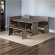 Cooper Farmhouse Wood Breakfast Nook Set in Tobacco Leaf Cherry