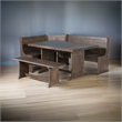 Cooper Farmhouse Wood Breakfast Nook Set in Tobacco Leaf Cherry