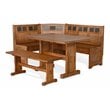 Cooper Farmhouse Wood Breakfast Nook Set in Rustic Oak