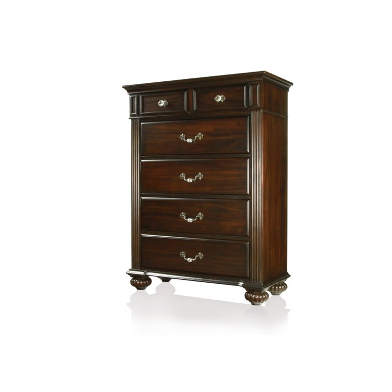 Cooper 3-Piece Wood Bedroom Set - King + Nightstand + Chest in Walnut