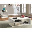 Cooper Lacquer Glossy White End Table Square Geometric 23.63
