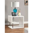 Cooper Lacquer Glossy White End Table Square Geometric 23.63