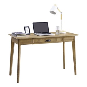 Cooper Transitional Wood Computer/Writing Desk with Drawer in Golden Oak