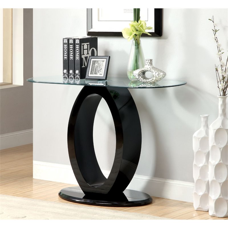Cooper Mason Contemporary Wood Console Table in Glossy Black