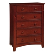 Cooper 5-Drawer Transitional Solid Wood/Wood Veneer/MDF Chest in Cherry