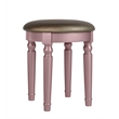 Cooper Furniture Wood Vanity Set with Mirror and Stool in Pink Rose Gold Color