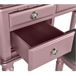 Cooper Furniture Wood Vanity Set with Mirror and Stool in Pink Rose Gold Color