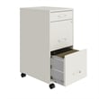 Cooper 18in Deep 3 Drawer Mobile Metal File Cabinet Pearl White