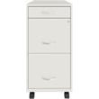 Cooper 18in Deep 3 Drawer Mobile Metal File Cabinet Pearl White