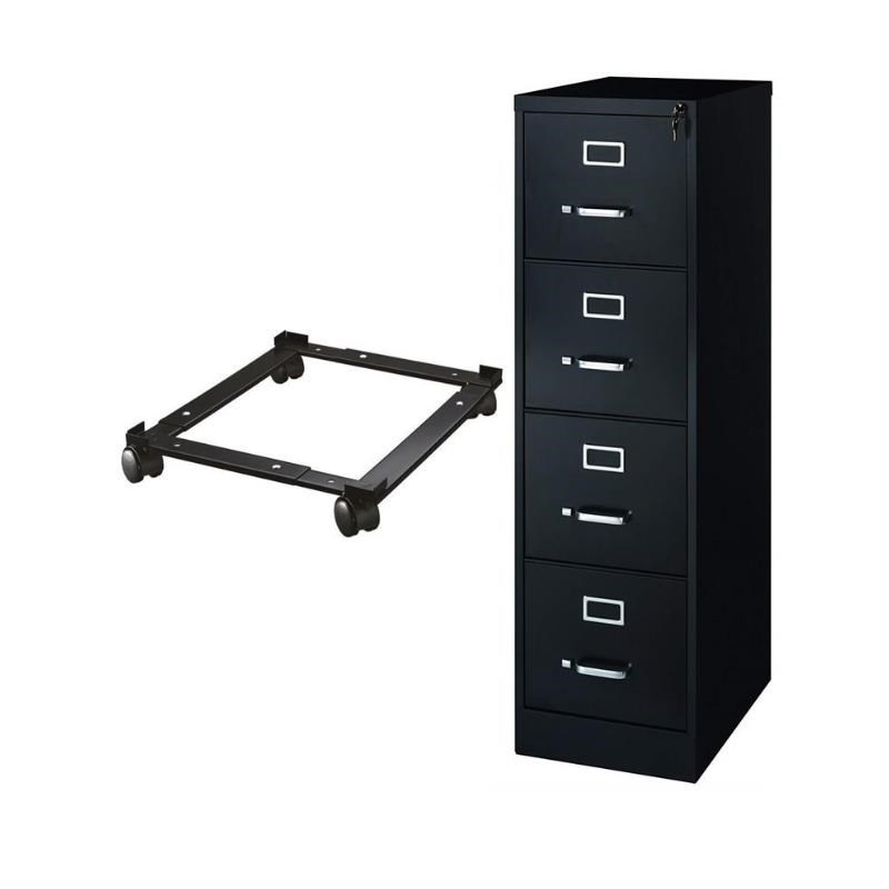 Cooper 2 Piece Filing Cabinet and File Caddy Set in Black