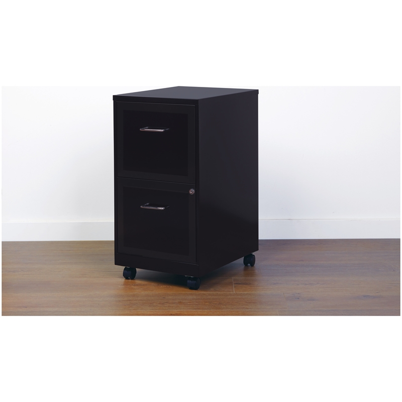 Cooper 2 Set of 4 Drawer and Mobile 2 Drawer File Cabinet in Black