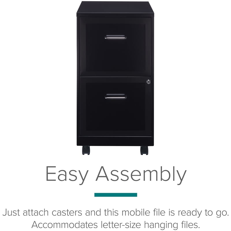 Cooper 2 Set of 4 Drawer and Mobile 2 Drawer File Cabinet in Black