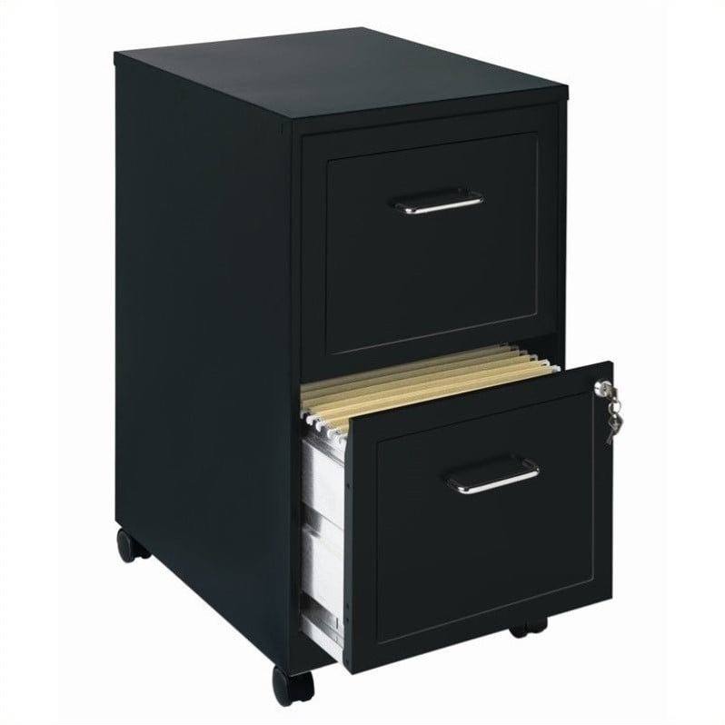 Cooper 2 Set of 4 Drawer and Mobile 2 Drawer File Cabinet in Black
