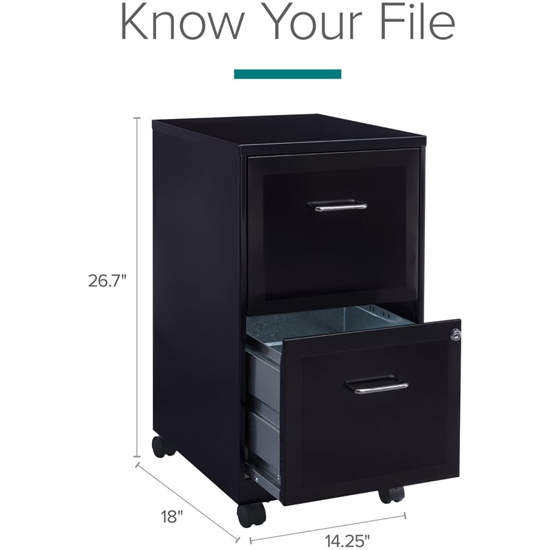 Cooper 2 Set of 4 Drawer and Mobile 2 Drawer File Cabinet in Black