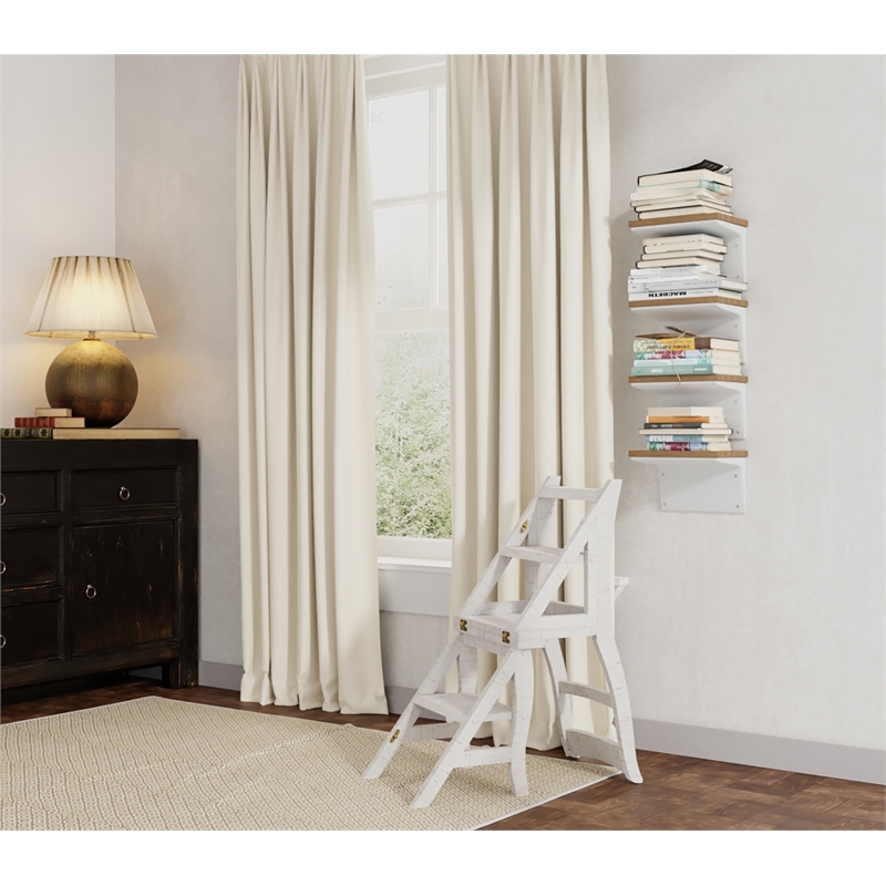 Carolina Chair & Table Folding Library Chair and Step Ladder (Antique White)