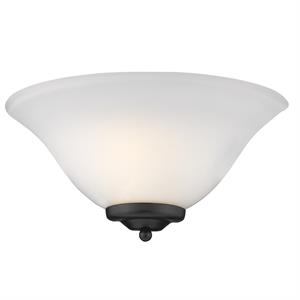 Multi-Family 1 Light Wall Sconce in Black with Opal Glass