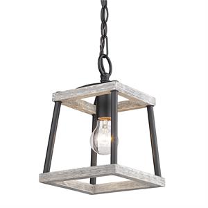 teagan mini pendant in natural black with gray harbor wood accents