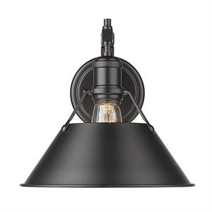 orwell 1 light wall sconce in matte black with matte black shade