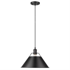 orwell 1 light pendant in matte black with matte black shade