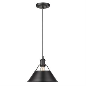 orwell 1 light pendant in matte black with matte black shade