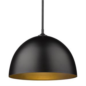 zoey large pendant in matte black with matte black shade