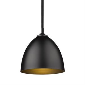 zoey small pendant in matte black with matte black shade
