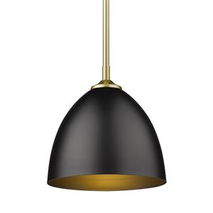 zoey small pendant in olympic gold with matte black shade