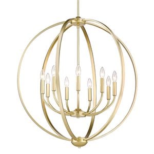 Colson 9 Light Chandelier in Olympic Gold
