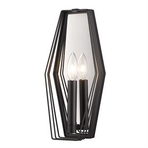 gia 1-light metal wall sconce in black