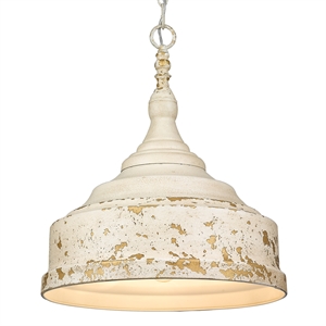 golden lighting keating 3-light farmhouse metal pendant in antique ivory
