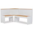 Riverbay Furniture Wood Indoor 3 Piece Kitchen Corner Nook Dining Set in White