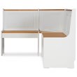 Riverbay Furniture Wood Indoor 3 Piece Kitchen Corner Nook Dining Set in White